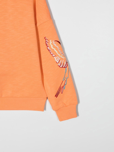 Shop Kenzo Elephant Logo-embroidered Sweatshirt In Orange