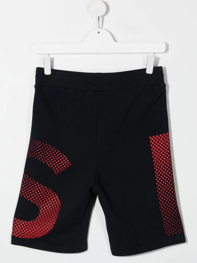Paul Smith Junior Gradient Logo-print Track Shorts In Blue
