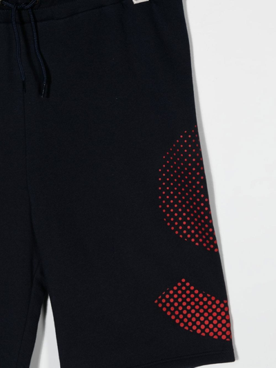 Paul Smith Junior Gradient Logo-print Track Shorts In Blue
