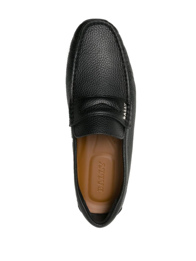 Shop Bally Slip-on Leather Loafers In Black