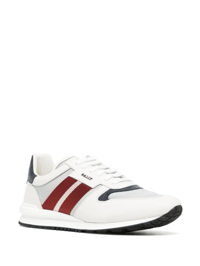 Shop Bally Side Stripe Detailing Glow-top Sneakers In White