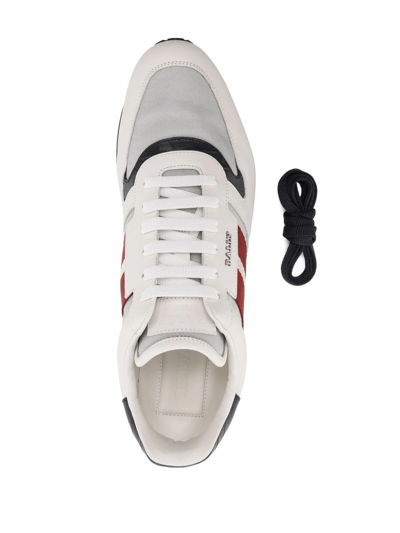 Shop Bally Side Stripe Detailing Glow-top Sneakers In White