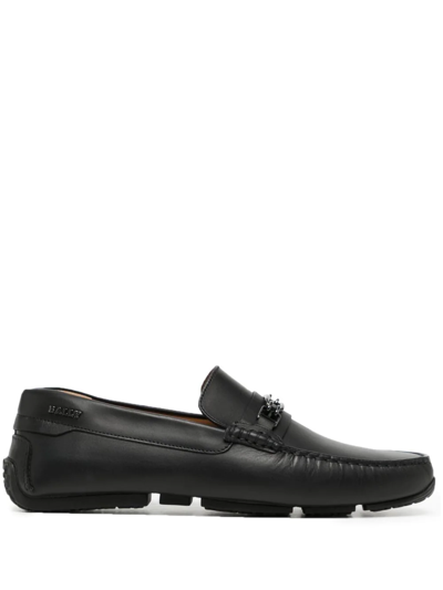 Shop Bally Horsebit-detail Leather Loafers In Black