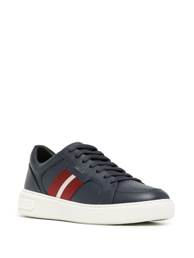 Shop Bally Logo-print Lace-up Sneakers In Blue