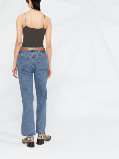 Shop Re/done High-waisted Straight-leg Jeans In Blue