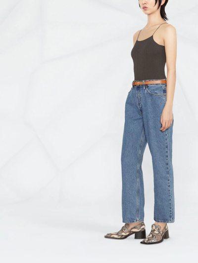 Shop Re/done High-waisted Straight-leg Jeans In Blue