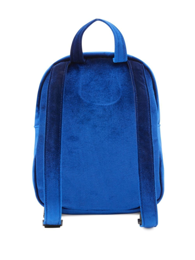 Shop Giuseppe Zanotti Kilo Xs Velvet Backpack In Blue