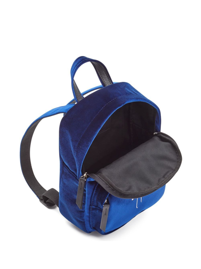 Shop Giuseppe Zanotti Kilo Xs Velvet Backpack In Blue