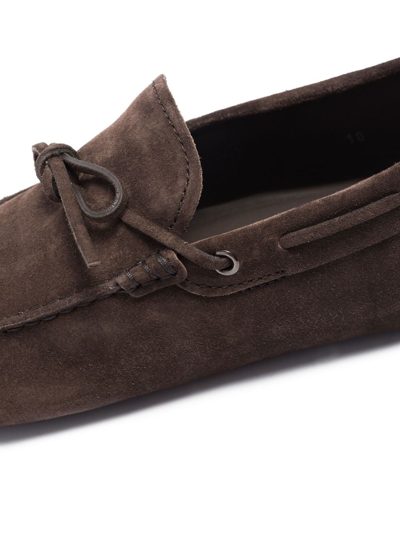 Shop Tod's Gommino Leather Loafers In Brown