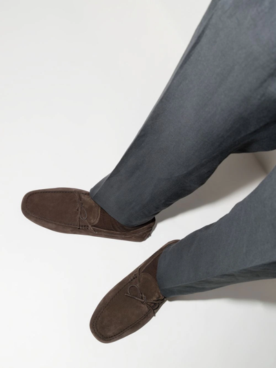 Tod's Suede Loafers In Brown