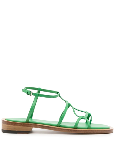 Shop Low Classic Open-toe Heeled Sandals In Green