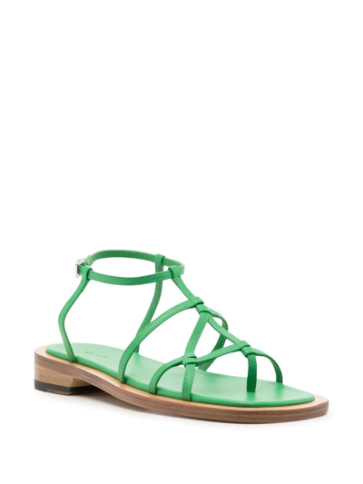 Low Classic Open-toe Heeled Sandals In Green