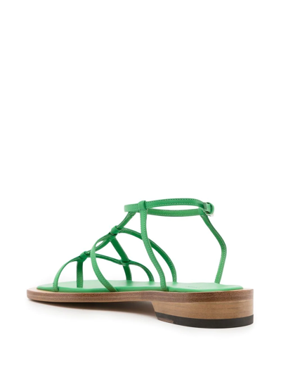Low Classic Open-toe Heeled Sandals In Green