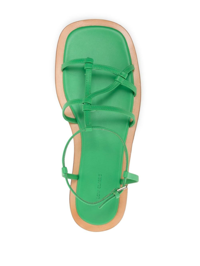 Low Classic Open-toe Heeled Sandals In Green