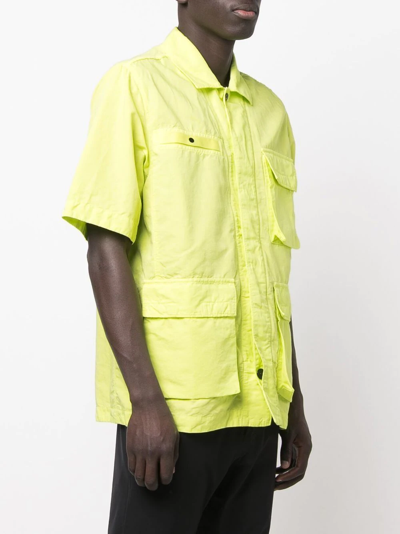 Shop Stone Island Patch-pocket Short-sleeve Shirt In Yellow