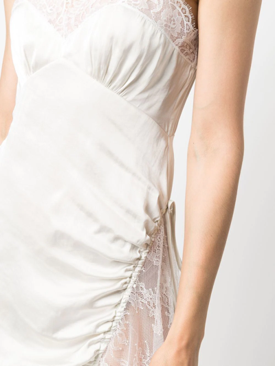 Shop Ac9 Floral-lace Detail Mini Dress In Neutrals