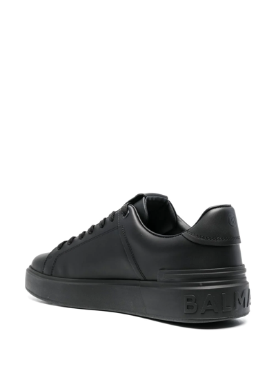 Shop Balmain Logo Low-top Sneakers In Black