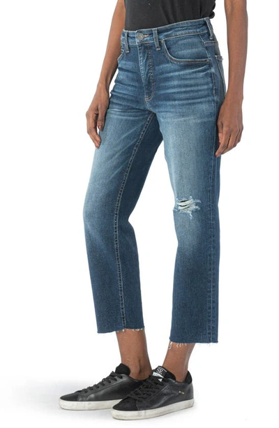 Kut From The Kloth Rachael Fab Ab Distressed High Waist Mom Jeans In Receptive