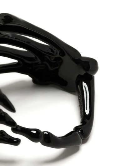 Shop Raf Simons Skeleton Hand Cuff Bracelet In Schwarz