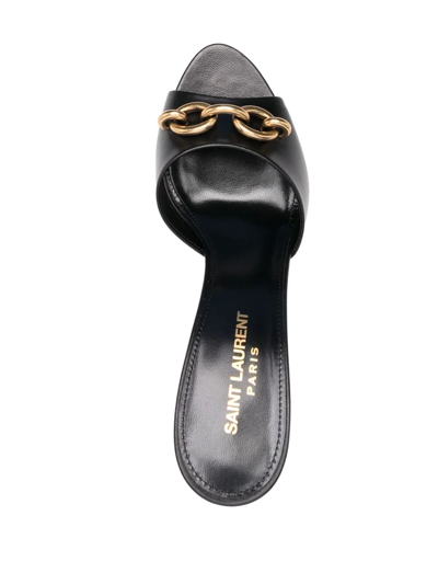 Shop Saint Laurent Le Maillon 95mm Heel Sandals In Schwarz