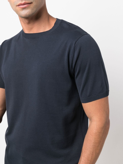 Aspesi Ribbed-knit Crew Neck Sweatshirt In Blue