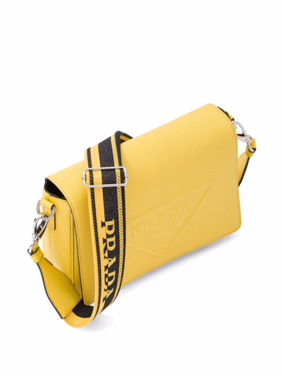 Prada 2022 Saffiano Cuir Identity Crossbody Bag - Yellow Crossbody