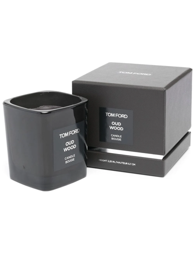 Shop Tom Ford Oud Wood Candle In Black