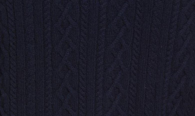 Shop Peter Millar Crown Cable Wool & Cashmere Quarter Zip Sweater In Navy