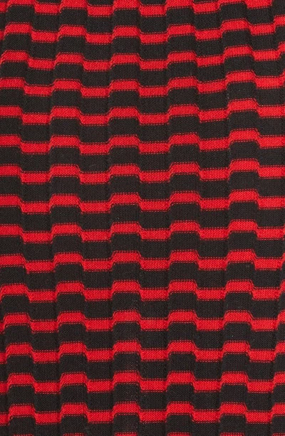 Shop Marc Jacobs Stripe Wool Sweater-dress In Black/ Red