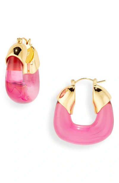 Shop Lizzie Fortunato Flamingo Hoop Earrings In Pink