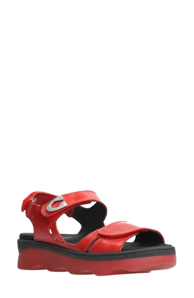 Shop Wolky Medusa Sandal In Red Reflex Leather