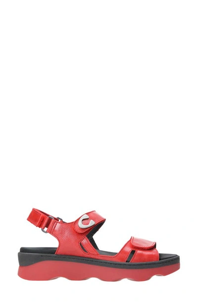 Shop Wolky Medusa Sandal In Red Reflex Leather