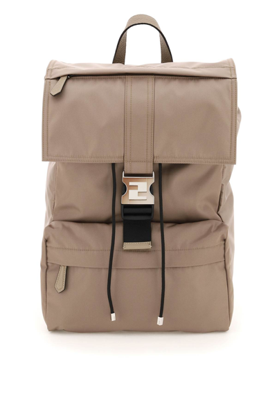 Shop Fendi Ness Backpack In Beige