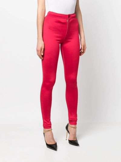 Shop Saint Laurent Skinny-leg Trousers In Red