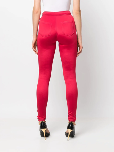 Shop Saint Laurent Skinny-leg Trousers In Red