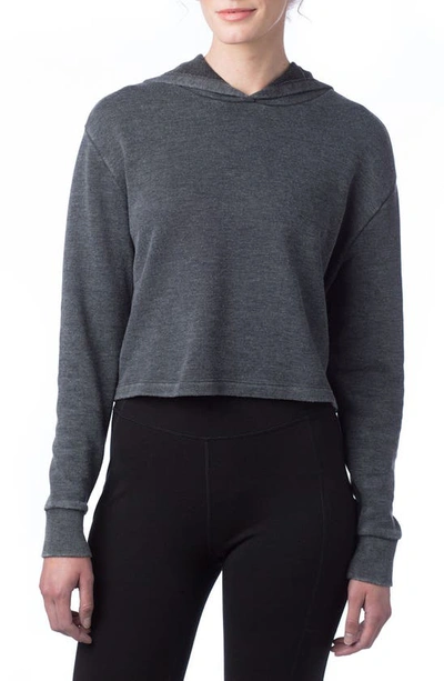 Shop Alternative Cropped Pullover Hoodie In Washed Black