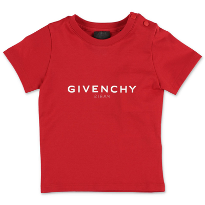 Shop Givenchy T-shirt Rossa In Jersey Di Cotone In Rosso