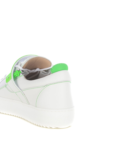 Shop Giuseppe Zanotti Sneakers  Fankie In Pelle In Bianco