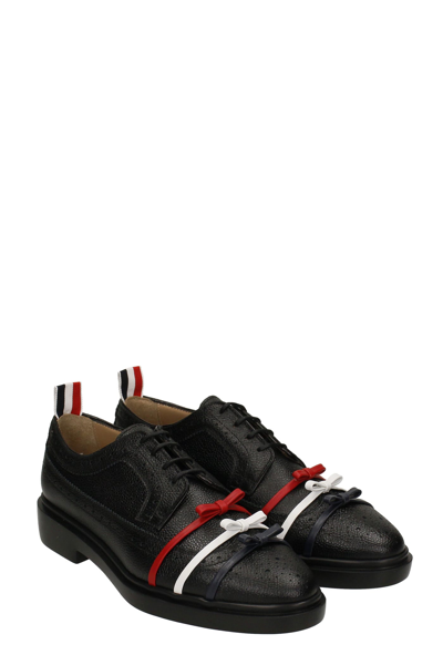 Shop Thom Browne Lace Up Shoes In Black Leather