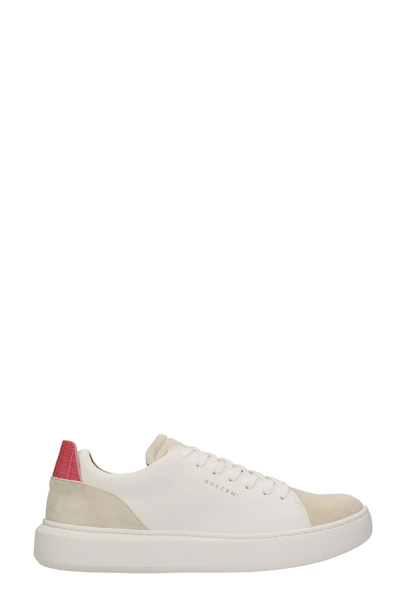 Shop Buscemi Uno Vit Sneakers In White Suede And Leather