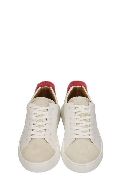 Shop Buscemi Uno Vit Sneakers In White Suede And Leather
