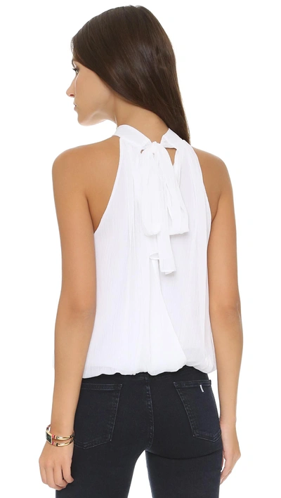 Shop Alice And Olivia Maris Gathered Halter Top In White;black