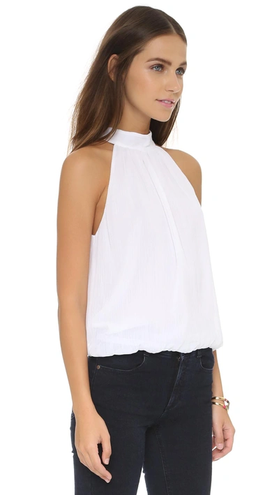 Shop Alice And Olivia Maris Gathered Halter Top In White;black