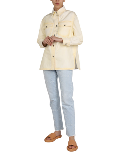 Shop Stella Mccartney Denim Shirt Jacket In Giallo