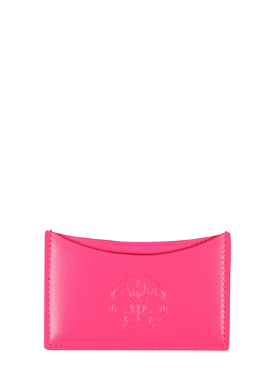 Shop Alexander Mcqueen Logo Card Holder In Fucsia