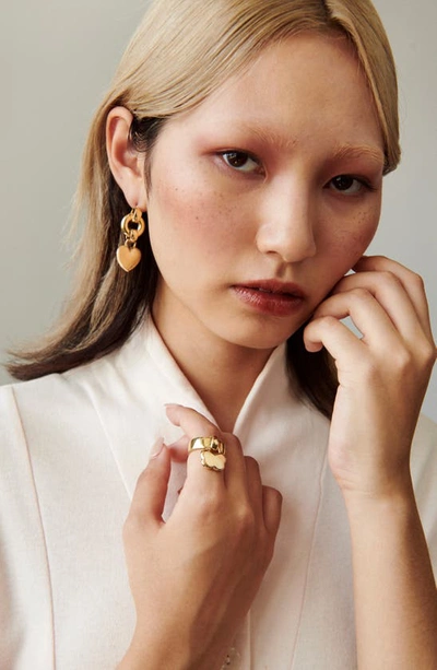 Shop Laura Lombardi Amorina Heart Drop Earrings In 14kt Gold Plated
