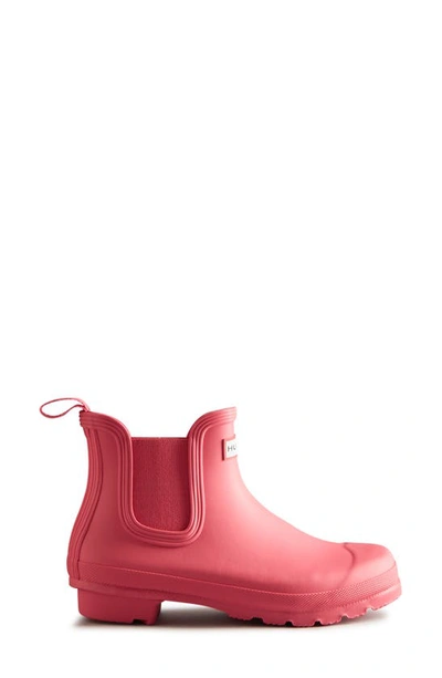 Shop Hunter Original Waterproof Chelsea Rain Boot In Rowan Pink