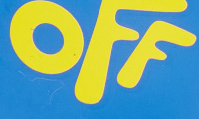 Shop Off-white Kids' Logo Pool Slide In Blue/ Yellow