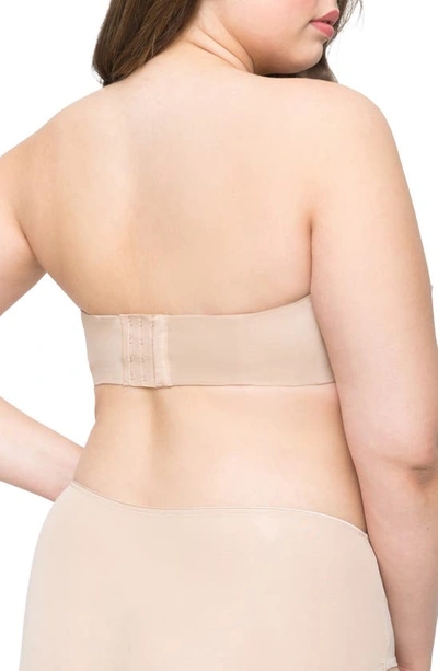 Curvy Couture Strapless Underwire Push-up Bra In Champagne