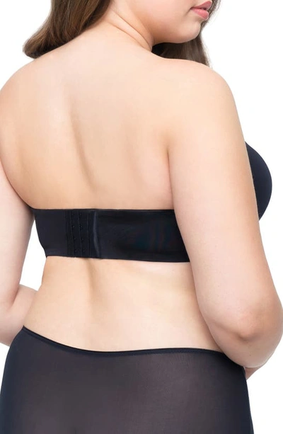 Curvy Couture Strapless Underwire Push-up Bra In Black Hue